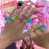 Colorful Geometric Cartoon Cute Bear Ring – Gift Ideas — 1
