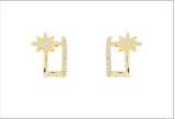 Silver Needle Design Eight-Pointed Star Stud Earrings – Gifts for Her — 3