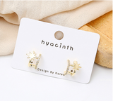 Silver Needle Design Eight-Pointed Star Stud Earrings – Gifts for Her — 5