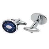 French Shirt Cufflinks Oval Blue Oil Drip Business – Surprise Gifts — 2
