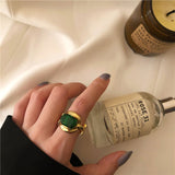 Fashion Retro Personality Emerald Gold Ring – Stylish Gifts — 2