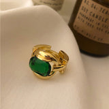 Fashion Retro Personality Emerald Gold Ring – Stylish Gifts — 3