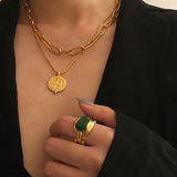 Fashion Retro Personality Emerald Gold Ring – Stylish Gifts — 5