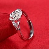 Pure Silver Rose Flower Ring Ladies Silver – Jewelry Gift Ideas — 2