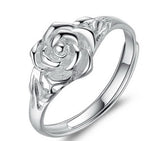 Pure Silver Rose Flower Ring Ladies Silver – Jewelry Gift Ideas — 3