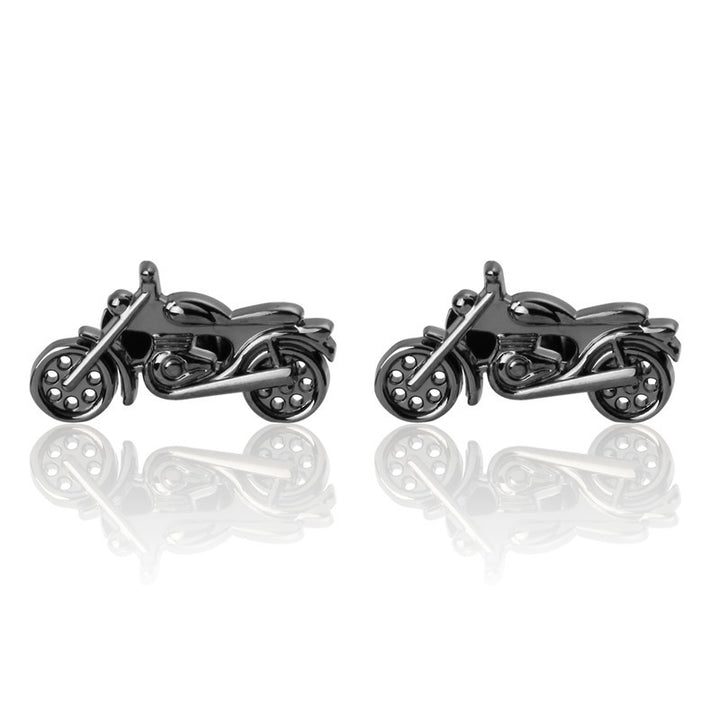 Black Motorcycle Cufflinks French Shirt Men's – Gifts for Him — 1