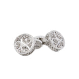 Men's Cufflinks Round Retro Pattern Diamond Metal – Gifts for Him — 4
