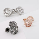 Men's Cufflinks Round Retro Pattern Diamond Metal – Gifts for Him — 5