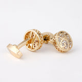 Men's Cufflinks Round Retro Pattern Diamond Metal – Gifts for Him — 2