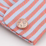 Men's Cufflinks Round Retro Pattern Diamond Metal – Gifts for Him — 6