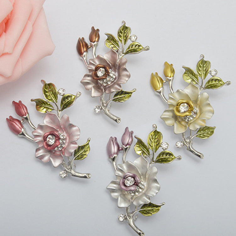 Flower Camellia Brooch High-end Diamond Corsage – Jewelry Gift Ideas — 1