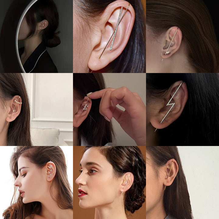 Glistening Ear Wrap Crawler Zircon Earrings Piercing – Stylish Gifts — 1