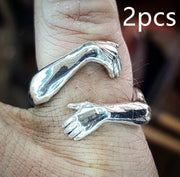 Simple And Creative Love Hands Embracing Ring – Gifts for Couples — 14