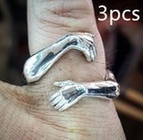 Simple And Creative Love Hands Embracing Ring – Gifts for Couples — 2
