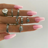 Vintage Popular Lotus Snake-Shaped Ring 8-Piece – Jewelry Gift Ideas — 1