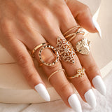 Vintage Popular Lotus Snake-Shaped Ring 8-Piece – Jewelry Gift Ideas — 2