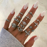 Vintage Popular Lotus Snake-Shaped Ring 8-Piece – Jewelry Gift Ideas — 4