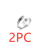 Hollow Cross Double Ring Stainless Steel Engraved – Meaningful Gifts — 2