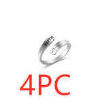 Hollow Cross Double Ring Stainless Steel Engraved – Meaningful Gifts — 10
