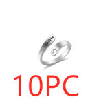 Hollow Cross Double Ring Stainless Steel Engraved – Meaningful Gifts — 5