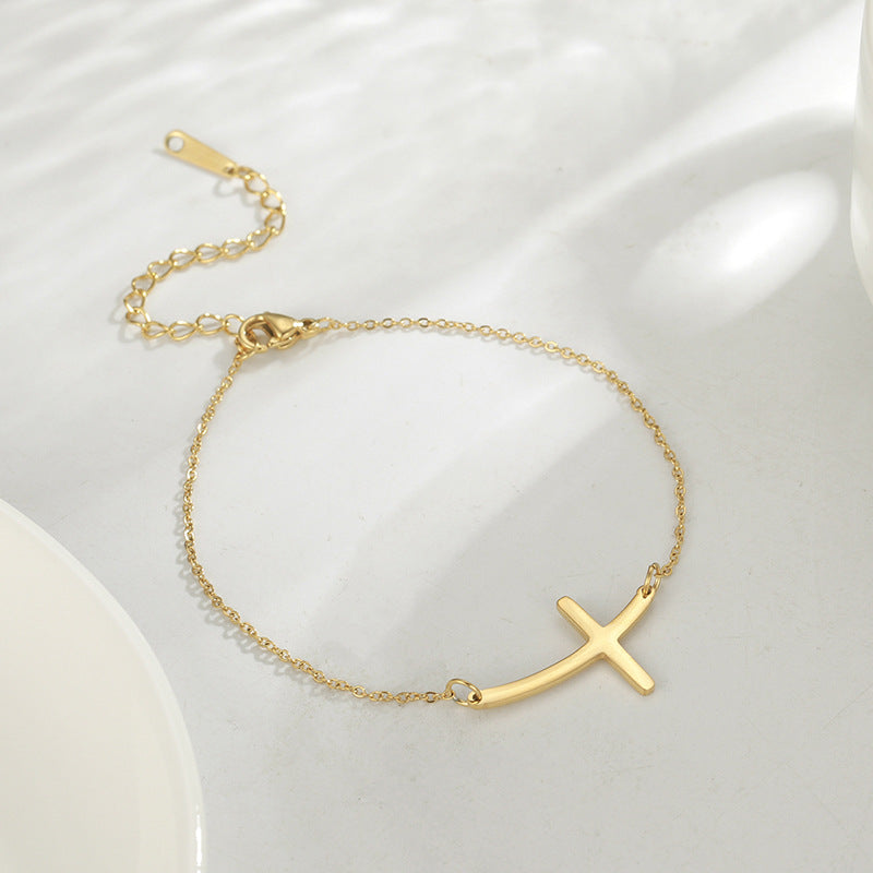 Simple Cross Bend Bracelet – Jewelry Gift Ideas — 1