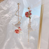 Flower Long Earrings Wild Red Rose Flower Long – Stylish Gifts — 8