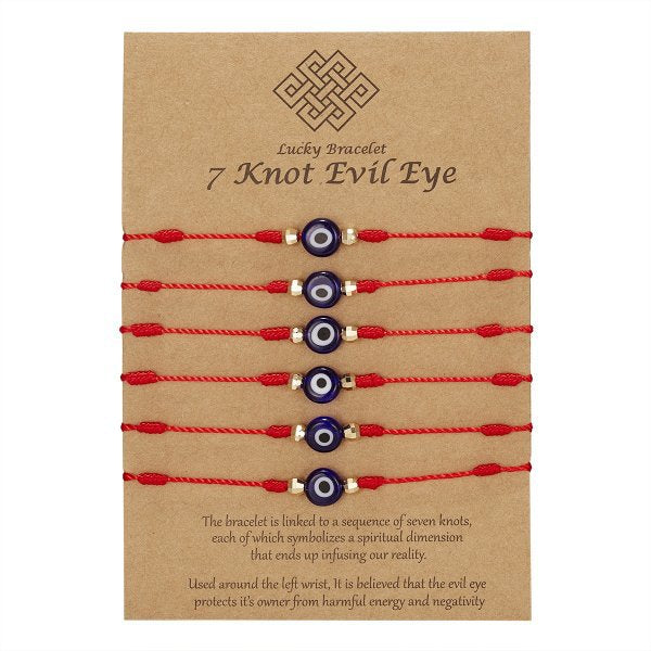 7-knot Evil Eye Bracelet 6 Pack Blue Eye Paper – Jewelry Gift Ideas — 1