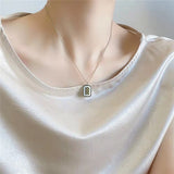 Mother-of-pearl Square Plaque Pendant – Jewelry Gift Ideas — 4