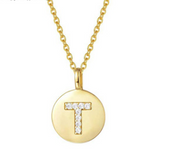 Single Studded Letter Necklace – Jewelry Gift Ideas — 13