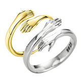Alloy Simple Hands Hug Ring Opening Adjustable – Jewelry Gift Ideas — 1