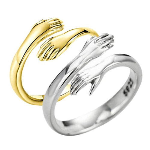 Alloy Simple Hands Hug Ring Opening Adjustable – Jewelry Gift Ideas — 1
