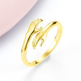 Alloy Simple Hands Hug Ring Opening Adjustable – Jewelry Gift Ideas — 19