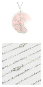 Natural Crystal Moon Pendant – Jewelry Gift Ideas — 9