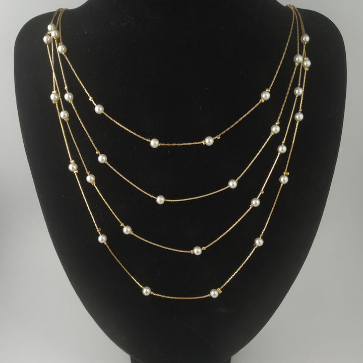 Simple Gold Bead Eyes Stars Multi-layer Necklace – Jewelry Gift Ideas — 1