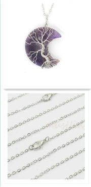 Natural Crystal Moon Pendant – Jewelry Gift Ideas — 12