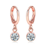 Copper and zircon rose gold earrings – Birthday Gifts — 3