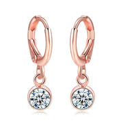 Copper and zircon rose gold earrings – Birthday Gifts — 3