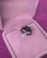 Black Heart Gemstone Diamond Wedding Ring – Gifts for Couples — 3
