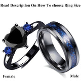 Black Heart Gemstone Diamond Wedding Ring – Gifts for Couples — 6
