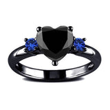 Black Heart Gemstone Diamond Wedding Ring – Gifts for Couples — 4