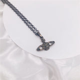 Classic Full Diamond Simple Shiny Saturn Pendant – Jewelry Gift Ideas — 15