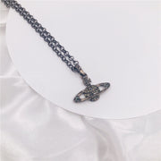 Classic Full Diamond Simple Shiny Saturn Pendant – Jewelry Gift Ideas — 15