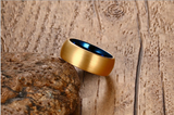 8MM Tungsten Steel Gold and Blue Ring, Wedding – Gifts for Couples — 3
