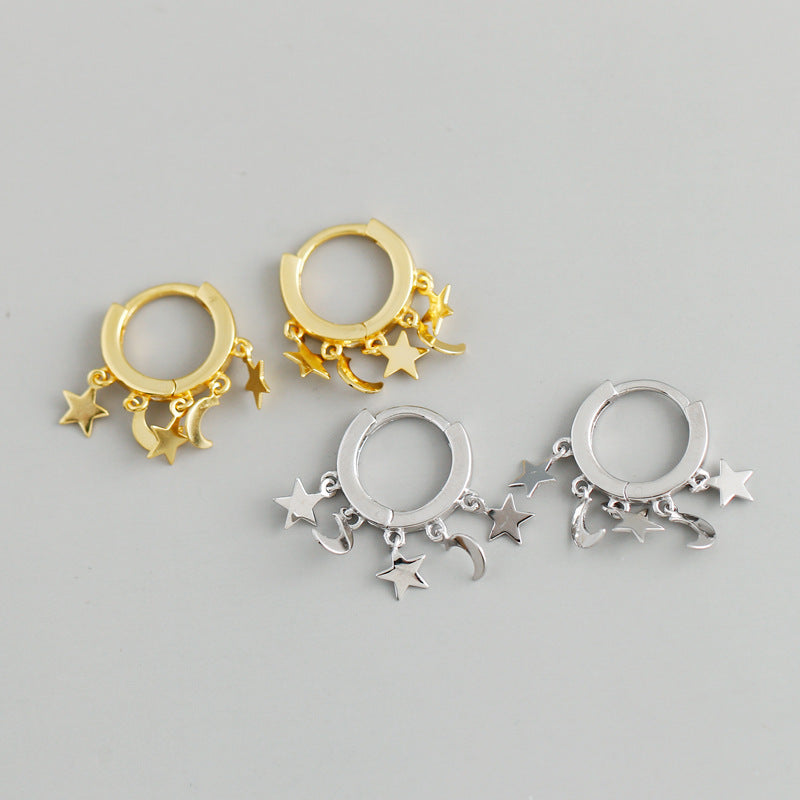 Stars And Moons Earrings S925 Sterling Silver Earrings – Gift Ideas — 1