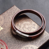 Stainless steel leather bracelet – Jewelry Gift Ideas — 3