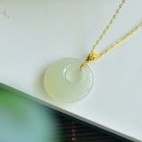 Hetian Jade Princess Buckle Pendant 18K Gold – Jewelry Gift Ideas — 5