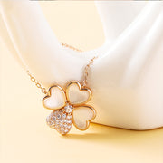 Four Leaf Clover Necklace Pure S925 Silver Zircon – Jewelry Gift Ideas — 1