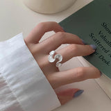 High-grade S925 Sterling Silver Tangcao Texture Wave Ring – Gift Ideas — 7