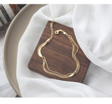 18K Rose Gold Plated Double Snake Bone Anklet – Meaningful Gifts — 8