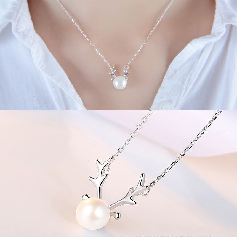 Small Elk Pearl Pendant – Jewelry Gift Ideas — 1